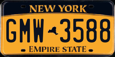 NY license plate GMW3588