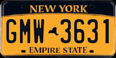 NY license plate GMW3631