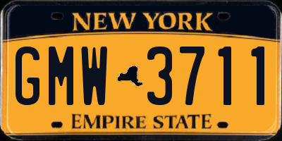 NY license plate GMW3711