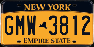 NY license plate GMW3812