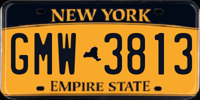 NY license plate GMW3813