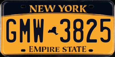 NY license plate GMW3825