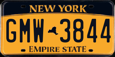 NY license plate GMW3844