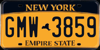 NY license plate GMW3859