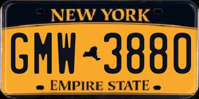 NY license plate GMW3880