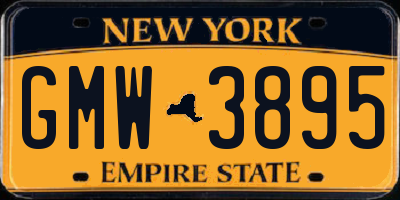 NY license plate GMW3895