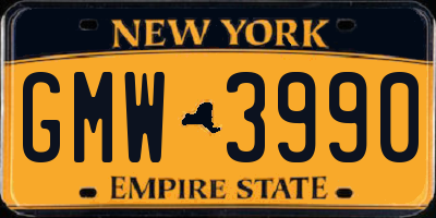 NY license plate GMW3990