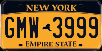 NY license plate GMW3999