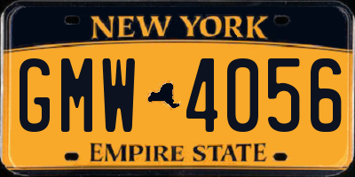 NY license plate GMW4056