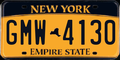 NY license plate GMW4130
