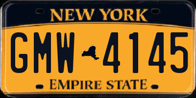 NY license plate GMW4145