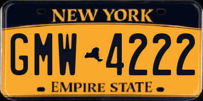 NY license plate GMW4222