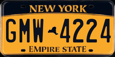 NY license plate GMW4224