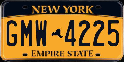 NY license plate GMW4225