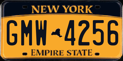 NY license plate GMW4256