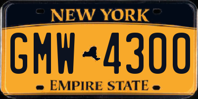 NY license plate GMW4300