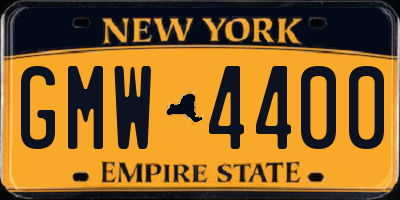 NY license plate GMW4400