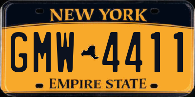 NY license plate GMW4411