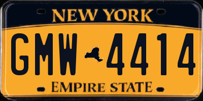 NY license plate GMW4414