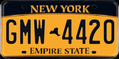 NY license plate GMW4420