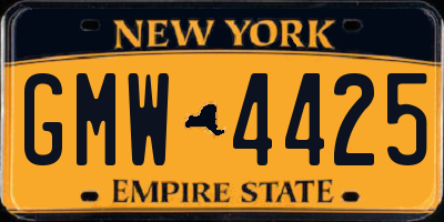 NY license plate GMW4425