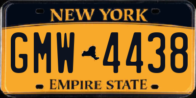 NY license plate GMW4438