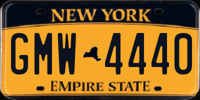 NY license plate GMW4440
