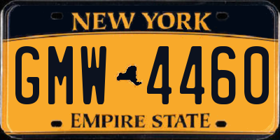 NY license plate GMW4460