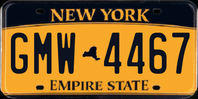 NY license plate GMW4467