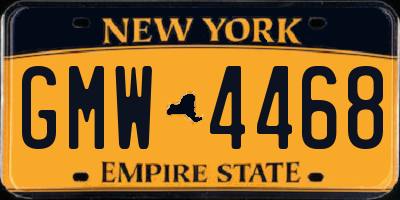 NY license plate GMW4468