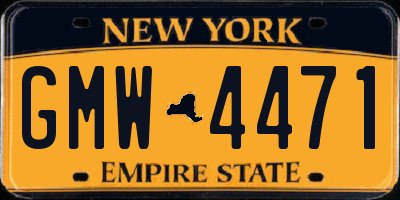 NY license plate GMW4471