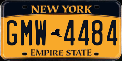 NY license plate GMW4484