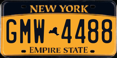 NY license plate GMW4488