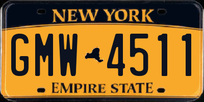 NY license plate GMW4511