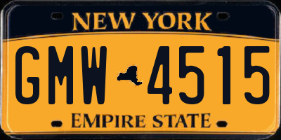 NY license plate GMW4515