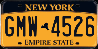 NY license plate GMW4526
