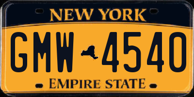 NY license plate GMW4540
