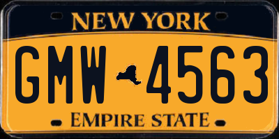 NY license plate GMW4563
