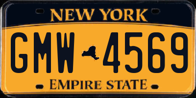 NY license plate GMW4569