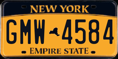 NY license plate GMW4584
