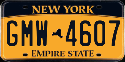 NY license plate GMW4607