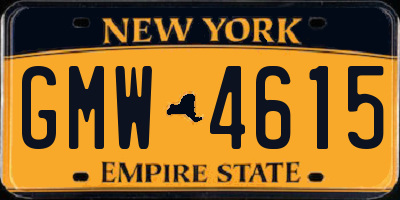NY license plate GMW4615
