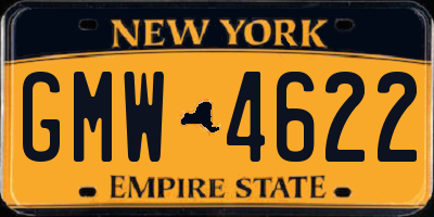 NY license plate GMW4622
