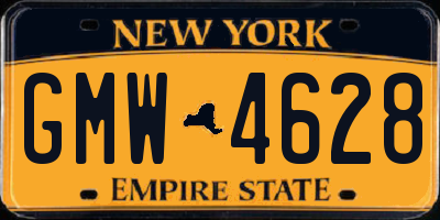 NY license plate GMW4628