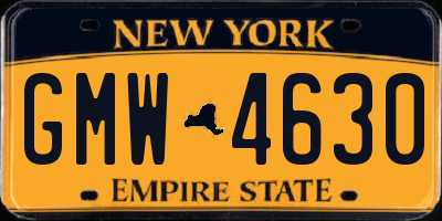 NY license plate GMW4630
