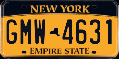 NY license plate GMW4631