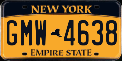 NY license plate GMW4638