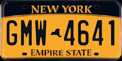 NY license plate GMW4641