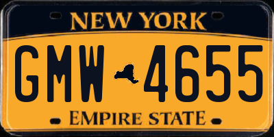 NY license plate GMW4655
