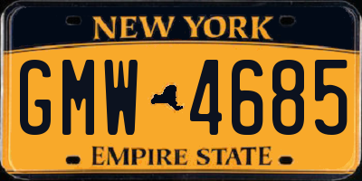 NY license plate GMW4685